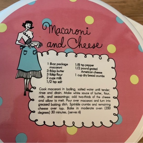 Vintage retro potluck by Rosanna macaroni cheese casserole dish with lid - Picture 3 of 16